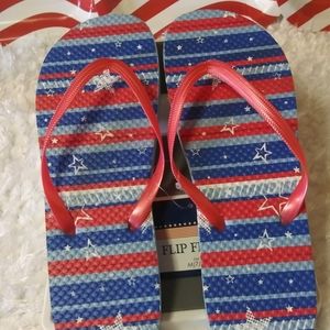 Patriotic Flip Flops (Size 7/8)